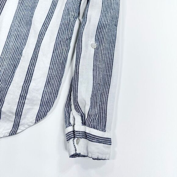 Orvis stripe cotton linen lightweight button down shirt M - Picture 3 of 10
